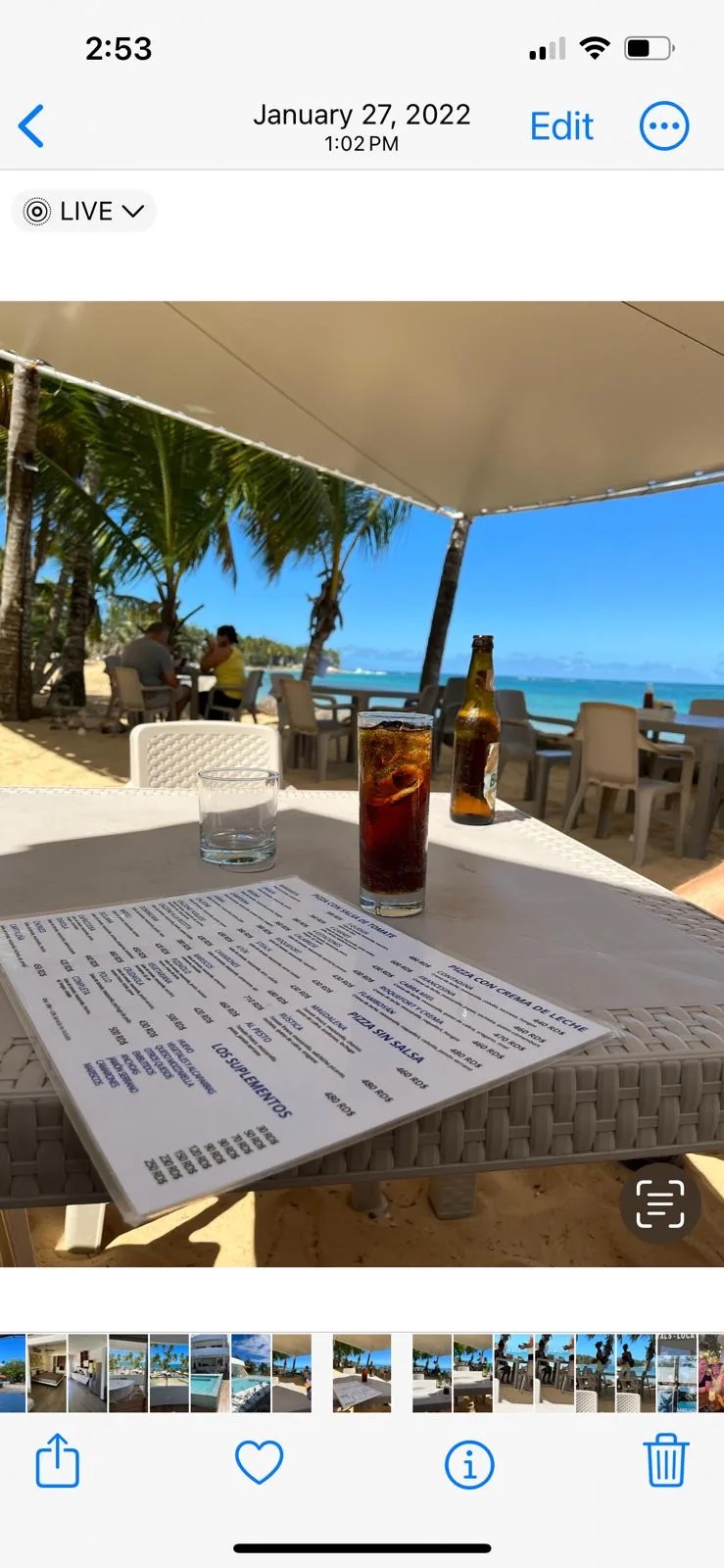 Beachfront restaurant dining with ocean view