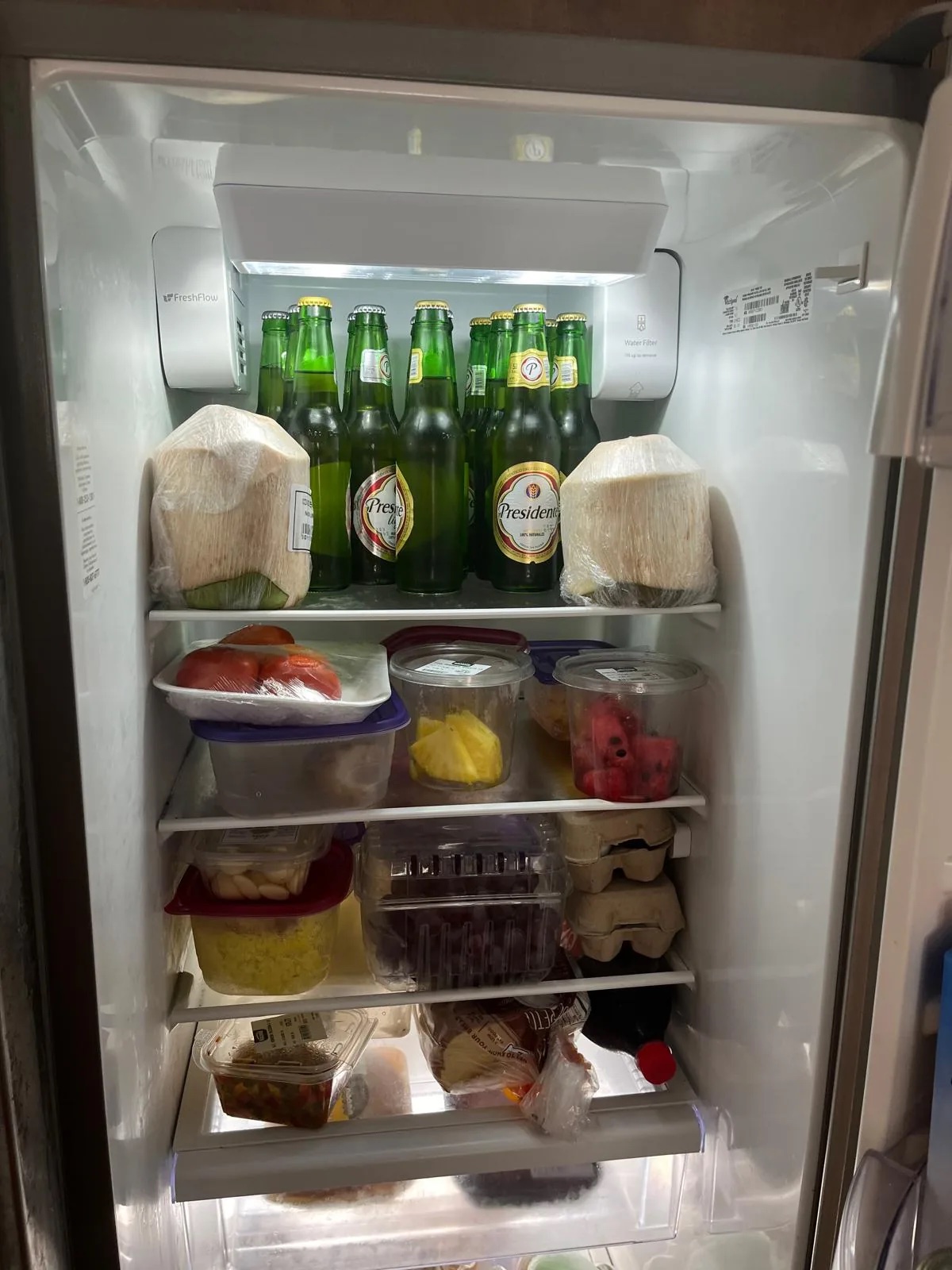 Fridge stocked before arrival